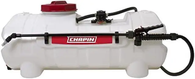 Main image of Chapin 97200E Made in the USA 15 Gallon ATV/UTV 12 Volt Mounted Spot Sprayer With 6 Inch Wide Mouth, High Performing 12 V Diaphragm Pump and Filtration System and 18 Inch Spray Wand, Translucent White