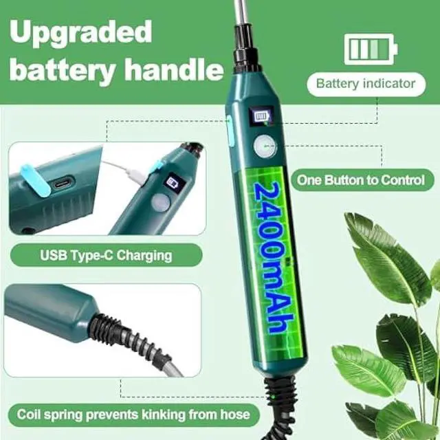 Alt view image 3 of 5 - Battery Powered Sprayer, Upgraded 1.35 Gallon Electric Garden Sprayer with Battery Indicator, 23.6 Telescopic Wand, 3 Mist Nozzles, Shoulder Type Weed Sprayer for Yard, Lawn and Garden