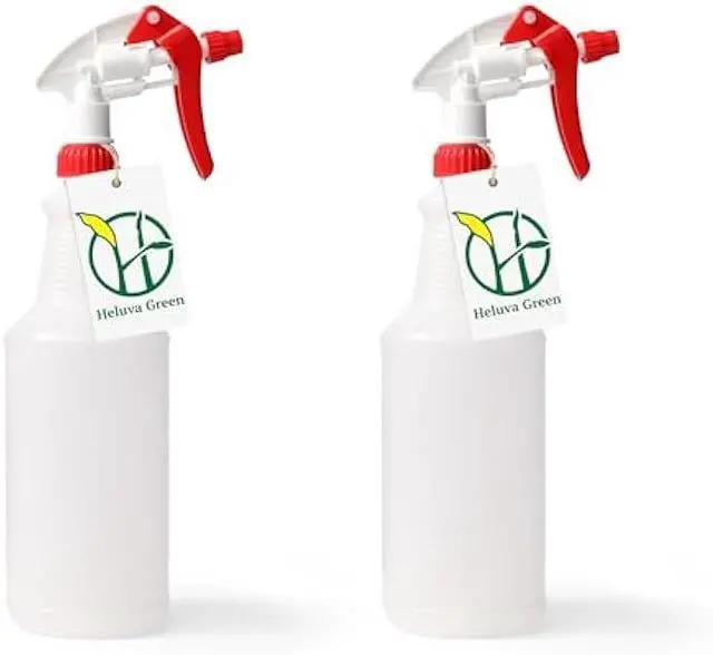 Main image of Heavy Duty 32oz Plastic Spray Bottles for Cleaning - Large Empty Industrial Bottles for Gardening Solutions, Vinegar, Chemicals, Professional Cleaners - Adjustable Sprayer Nozzle - 2 Pack