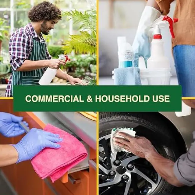 Alt view image 3 of 6 - Heavy Duty 32oz Plastic Spray Bottles for Cleaning - Large Empty Industrial Bottles for Gardening Solutions, Vinegar, Chemicals, Professional Cleaners - Adjustable Sprayer Nozzle - 2 Pack