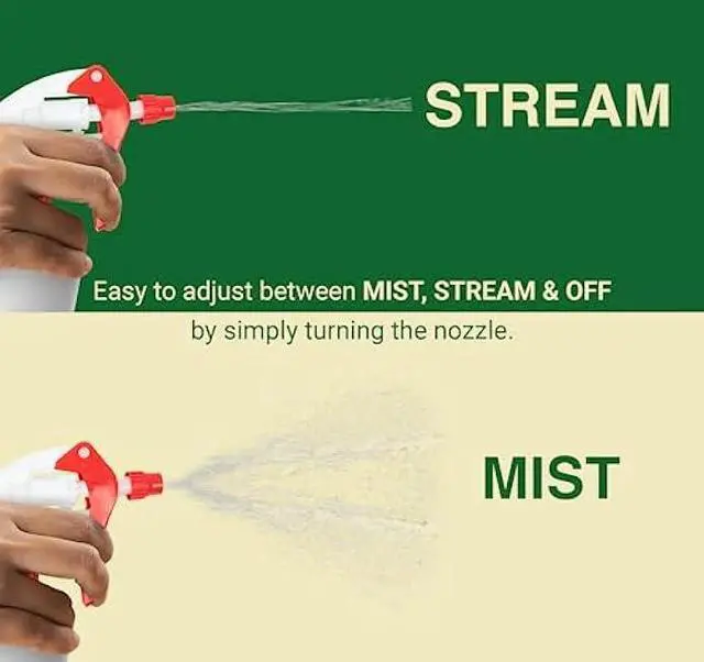 Alt view image 6 of 6 - Heavy Duty 32oz Plastic Spray Bottles for Cleaning - Large Empty Industrial Bottles for Gardening Solutions, Vinegar, Chemicals, Professional Cleaners - Adjustable Sprayer Nozzle - 2 Pack