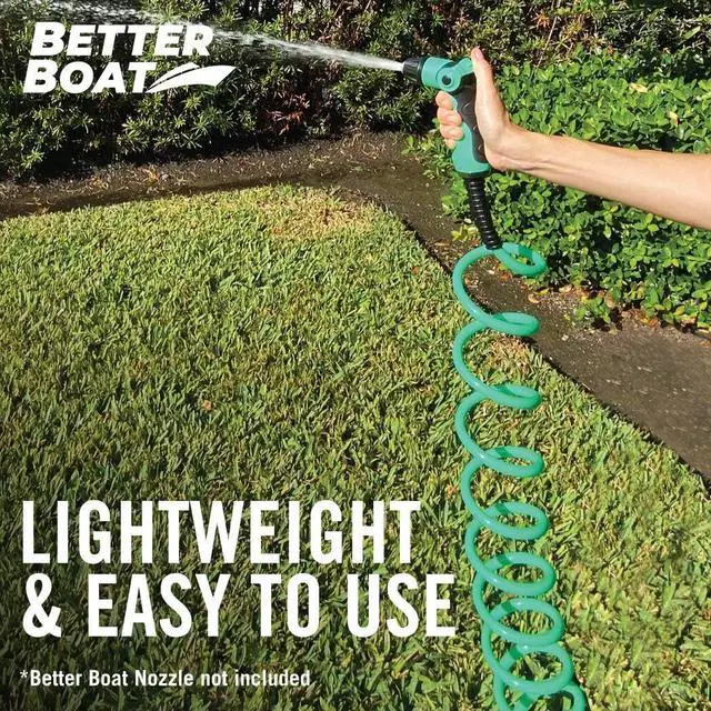 Alt view image 6 of 7 - 25FT Coiled Boat Hose, Expandable Coil Water Hose, Marine Grade 3/4 Inch Connectors, Perfect for RV Wash, Garden, and Marine Washdown, Self-Recoil Design, 25 Foot Length