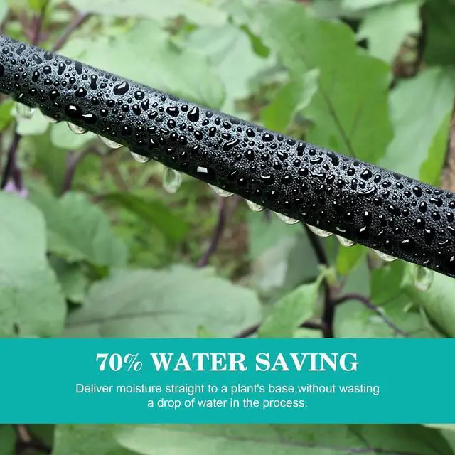 Alt view image 3 of 7 - AIODE Flat Soaker Hose 200FT (50FT 4Pack) for Garden Beds Drip Hose Heavy Duty Save 80% Water for Vegetable Tree (200FT)