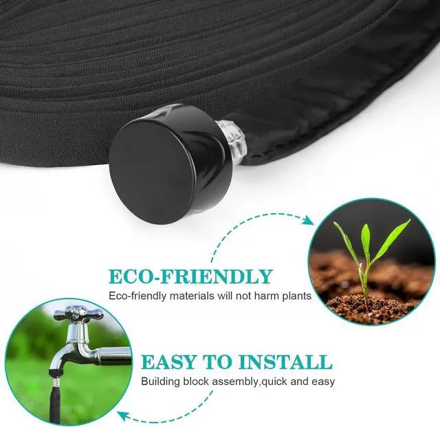 Alt view image 5 of 7 - AIODE Flat Soaker Hose 200FT (50FT 4Pack) for Garden Beds Drip Hose Heavy Duty Save 80% Water for Vegetable Tree (200FT)