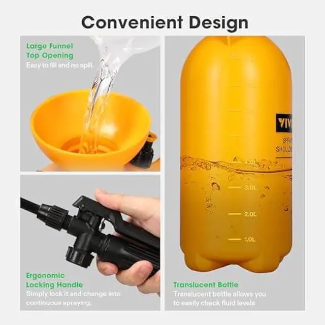 Alt view image 5 of 5 - VIVOSUN 2.1Gal/8L Pump Pressure Sprayer, Pressurized Water Spray Bottle with Adjustable Shoulder Strap, Adjustable Nozzle, Safety Valve & Additional Seals, Ideal for Watering, Fertilizing, Cleaning