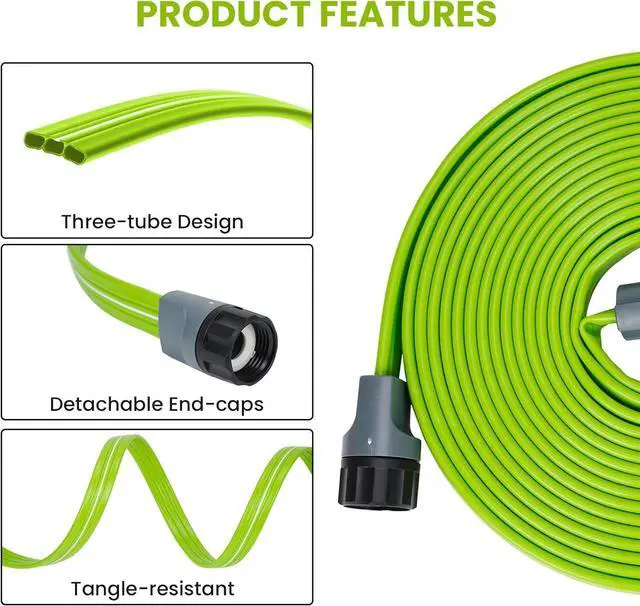 Alt view image 2 of 6 - Sprinkler Soaker Hose 75FT with Holes, Garden Watering Hose with Stakes, Drip Hose Sprinkler, Efficient Saving Water for Lawn Garden and Yard, Leakproof