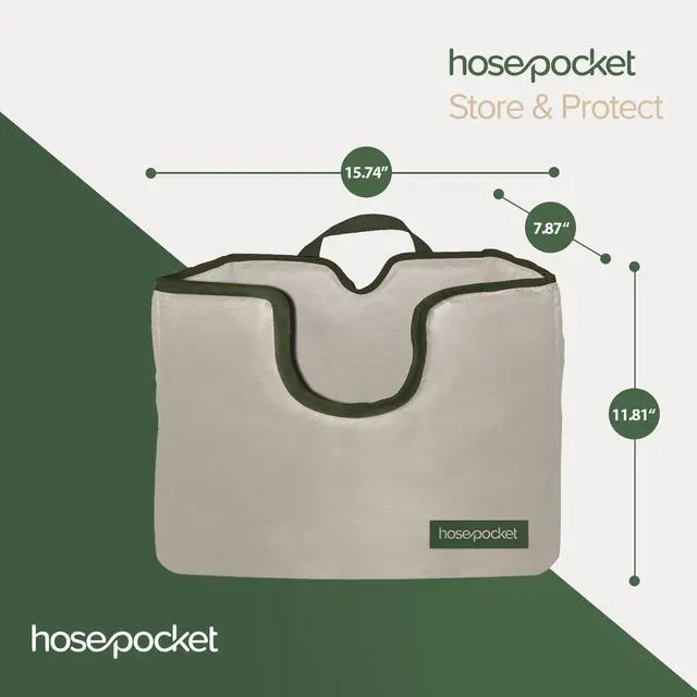 Alt view image 7 of 7 - Expandable Garden Hose Holder by Hose Pocket  Store Your Expandable Garden Hose Neatly and Simply  Size Large Designed For 50-100 ft. Hose (Large)