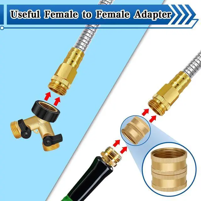 Alt view image 6 of 7 - Boltigen Short Garden Hose 2 feet, 2pack 304 Stainless Steel Short Water Hose, Flexible & Lightweight Short Hose with Female to Female Metal Connector, 2ft Garden Hose, for Convenient Garden Working