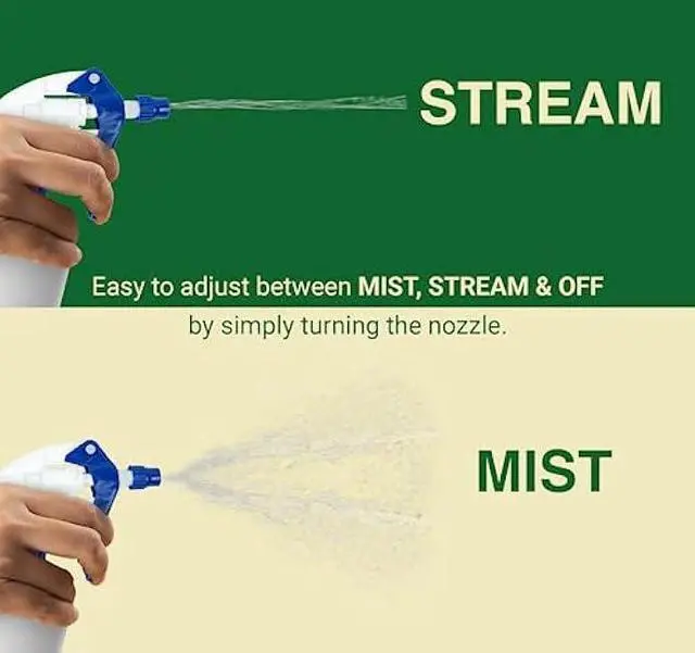 Alt view image 5 of 6 - Spray Bottle Nozzle Replacement, Bottle Tops Only - Sprayer Nozzle Triggers for Heavy Duty, Commercial, Home Cleaning Solutions - Fits 8,16,24,32 oz Plastic & Glass Bottles, Blue 6 pack