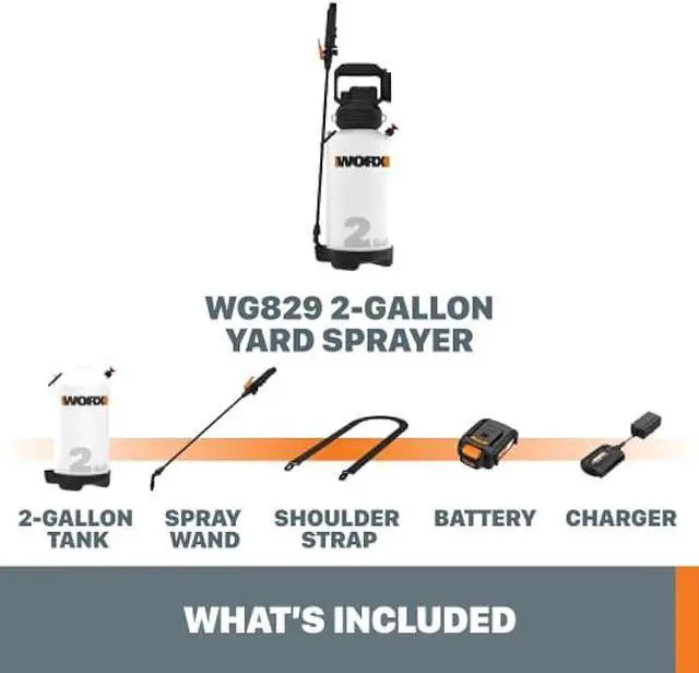 Alt view image 6 of 6 - Worx WG829 20V Power Share 2-Gallon Cordless Yard Sprayer