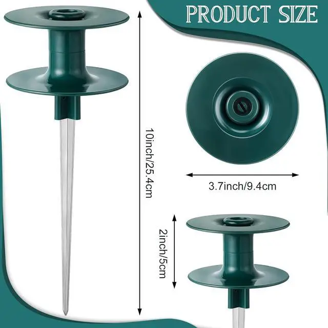 Alt view image 2 of 7 - Chumia 10 Inch Garden Hose Guide Spike, Zinc Coated Rustproof Heavy Duty Metal Stake, Sturdy Top, Keeps Garden Hose Out of Flower Beds, Hose Guard for Yard Plant Protection