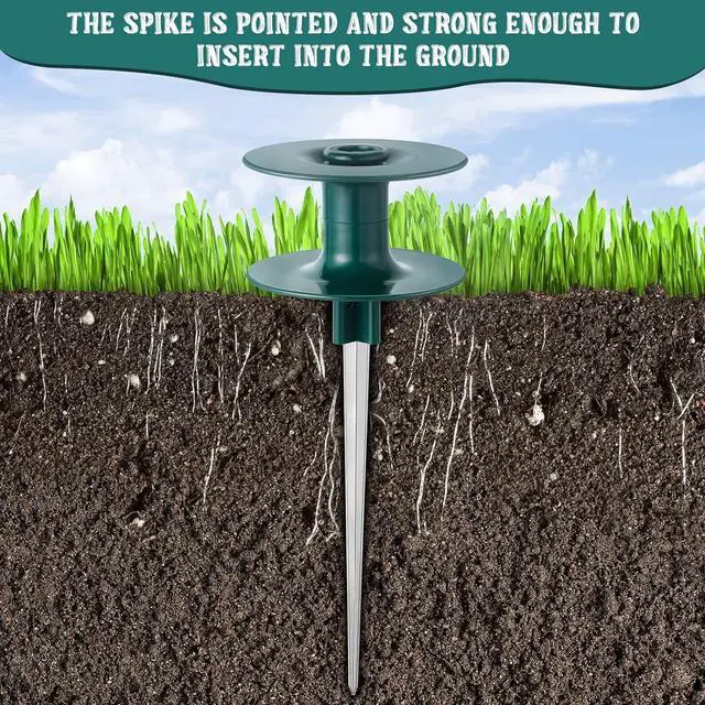 Alt view image 4 of 7 - Chumia 10 Inch Garden Hose Guide Spike, Zinc Coated Rustproof Heavy Duty Metal Stake, Sturdy Top, Keeps Garden Hose Out of Flower Beds, Hose Guard for Yard Plant Protection