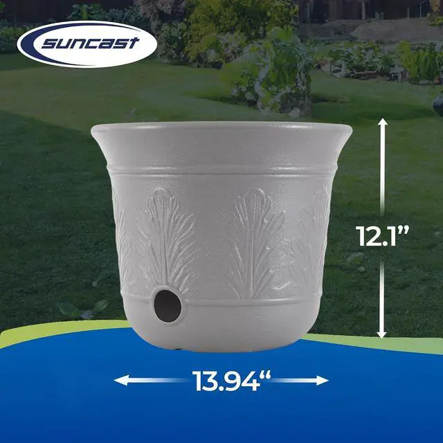 Alt view image 3 of 7 - Suncast 2 Pack 300 Foot Heavy Duty 5 Gallon Decorative Plastic Hose Pot for Expandable and Lightweight Hoses, Ideal for Garden, Patio and Backyard Use