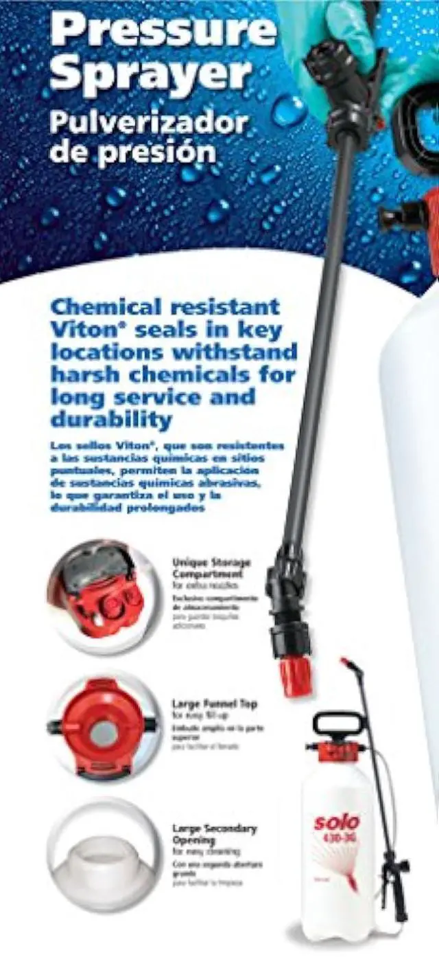 Alt view image 5 of 5 - Solo 430-3G 3-Gallon Farm and Garden Handheld Sprayer, with Shut-off Valve and Unbreakable Wand