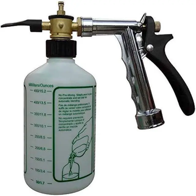 Main image of Rocky Mountain Goods Hose Sprayer Attachment with Bottle - for Spraying Fertilizer, Soap, Pesticide, Chemical, Insecticide - Dilution Mix Adjuster - Nozzle Angle Adjustment for Trees/Garden