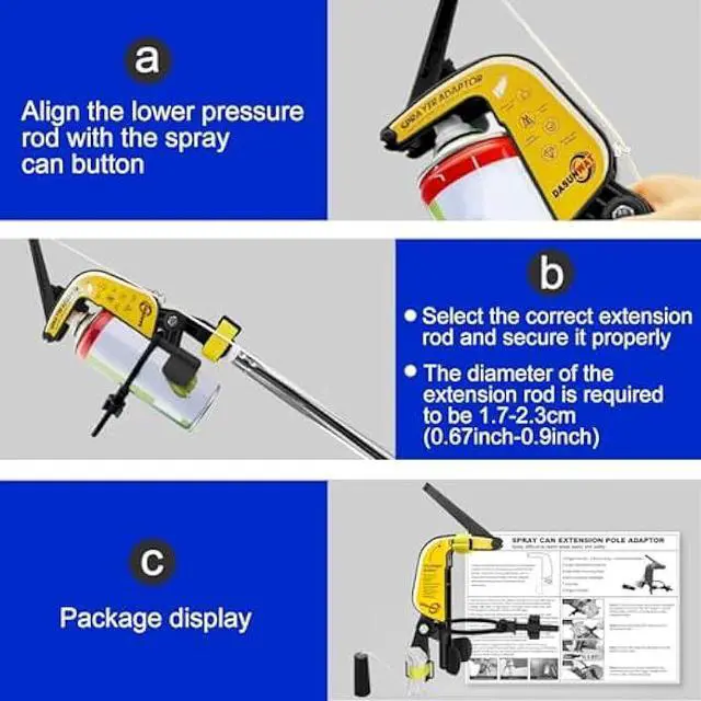 Alt view image 6 of 6 - Spray Can Extension Pole Adaptor,Adjustment Sprayer Bracket Adaptor for Wasp/Hornet/Bee Spray Long Range,Spray Paint,Window Cleaner,Tree Pruning Sealer Spray,Spray Can Trigger Handle(Black)