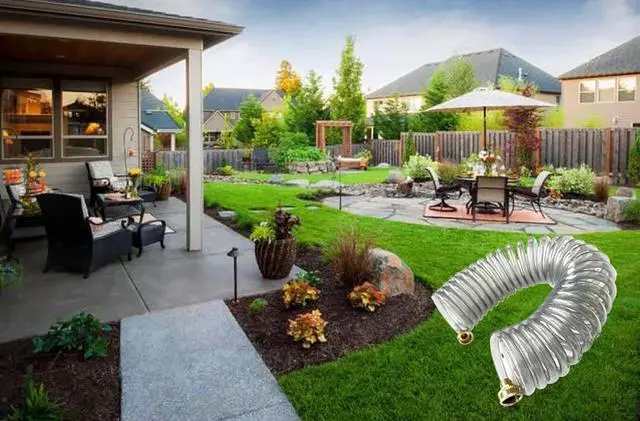 Alt view image 5 of 6 - EVA Recoil Garden Water Hose 3/8"ID x 50ft Premium With 3/4"Inch Brass Fittings Retractable, Swivel Female, Outdoor Patio Hose Marine&Boat, Transparent Gray(50')
