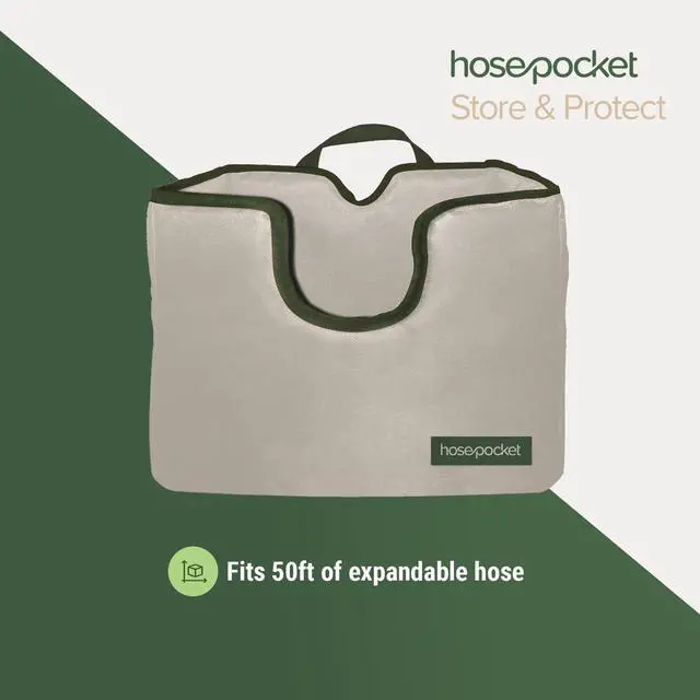 Alt view image 6 of 7 - Expandable Garden Hose Holder by Hose Pocket  Store Your Expandable Garden Hose Neatly and Simply  Size Large Designed For 50-100 ft. Hose (Large)