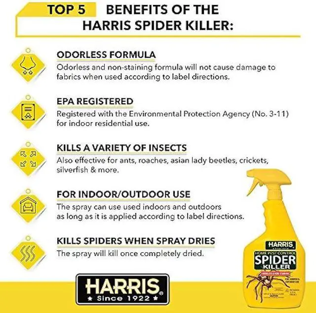 Alt view image 3 of 7 - Harris Spider Killer, Liquid Spray with Odorless and Non-Staining Formula (32oz, 2-Pack)