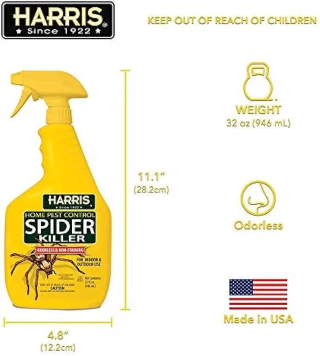 Alt view image 6 of 7 - Harris Spider Killer, Liquid Spray with Odorless and Non-Staining Formula (32oz, 2-Pack)