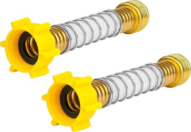 Main image of AQUA CREST Flexible Hose Protector-Eliminates Hose Crimping and Straining at Faucets and Water Connections for RV, Garden & Car Wash Hose Extension Adapter, Pack of 2