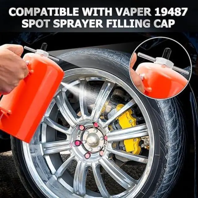 Alt view image 2 of 5 - Feekoon Compatible with Vaper 19487 Spot Sprayer Filling Cap, Filler Cap Assembly Compatible with Non Aerosol Spot Sprayer, T Bar Cap with Gasket, Valve Core, Valve Cap