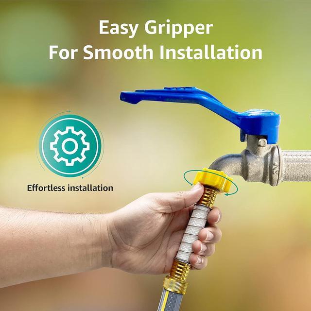 Alt view image 4 of 7 - AQUA CREST Flexible Hose Protector-Eliminates Hose Crimping and Straining at Faucets and Water Connections for RV, Garden & Car Wash Hose Extension Adapter, Pack of 2