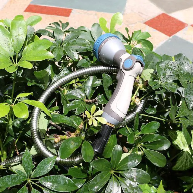 Alt view image 5 of 5 - STYDDI Metal Garden Hose, 25 Foot 304-Stainless Steel Garden Hoses with Solid Brass Fitting and Jet Sprayer Nozzle for Outdoor Yard, No Kink and Puncture Proof, Lightweight, Durable, Heavy Duty