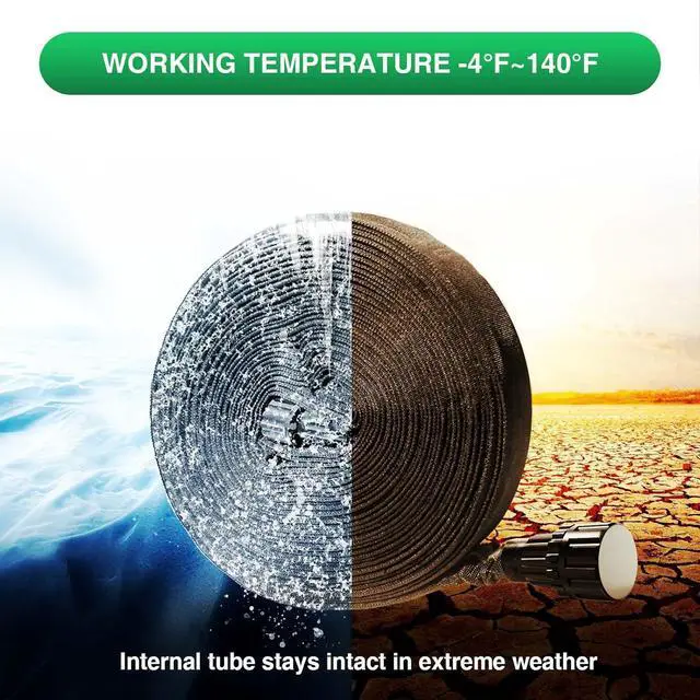 Alt view image 7 of 7 - Flat Garden Soaker hose 50ft,Drip irrigation hose for garden beds,water hose with holes for flower beds,Saves 80% water.