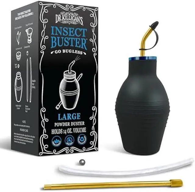 Main image of Dr. Killigan's The Insect Buster - Bulb Duster, Sprayer, Applicator, Dispenser for Diatomaceous Earth and Other Powders - Effective Dust Application Tool - Large (14oz)