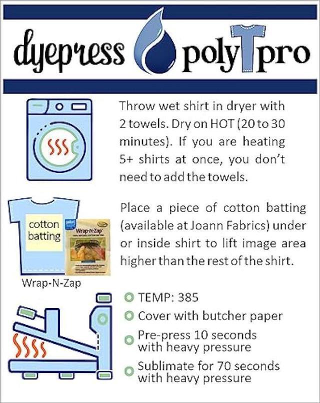 Alt view image 3 of 3 - polyTpro Sublimation Spray, Sublimation Coating for Cotton: 4 oz Concentrate Makes 8 oz Spray