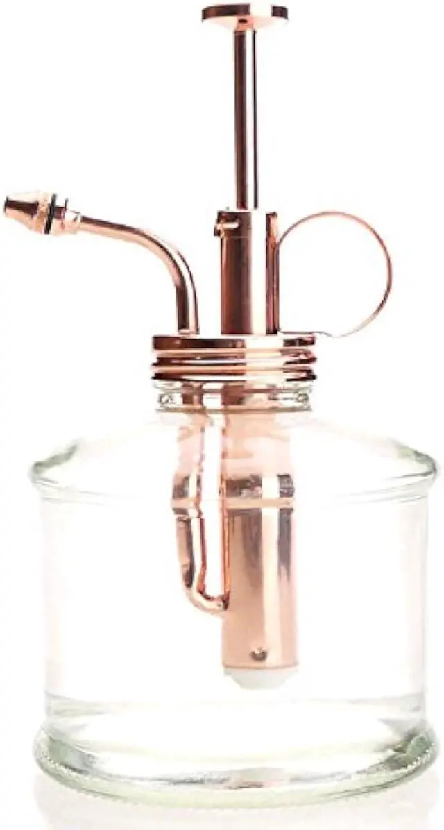 Main image of Plant Mister- Glass Bottle & Brass Sprayer (Clear & Rose Gold)