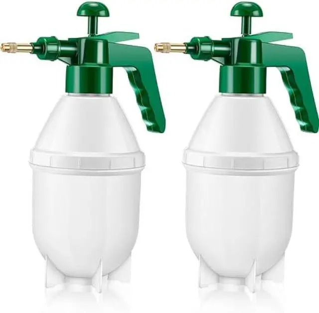 Main image of 2 Pcs 27 oz Handheld Garden Pump Sprayer Bottle Hand Held Lawn Pressure Pump Sprayer with Adjustable Nozzle for Chemicals Watering Weeds (Green)