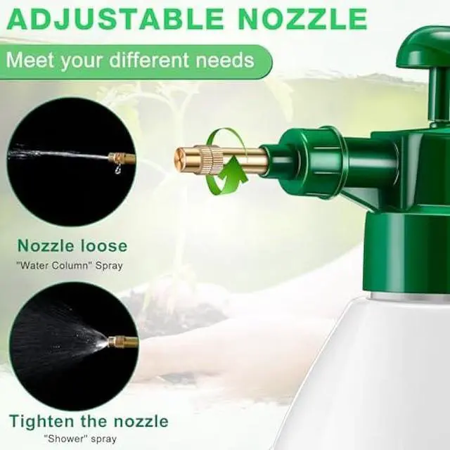 Alt view image 3 of 7 - 2 Pcs 27 oz Handheld Garden Pump Sprayer Bottle Hand Held Lawn Pressure Pump Sprayer with Adjustable Nozzle for Chemicals Watering Weeds (Green)