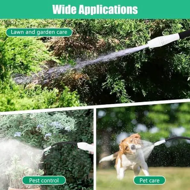 Alt view image 6 of 6 - Electric Spray Bottle 0.5 Gallon with Flexible Wand, Watering Spray Wand Rechargeable Portable Garden Sprayer with 2M Hose Multi-Purpose Plant Mister 2L Sprayer for Plant Watering Car Washing