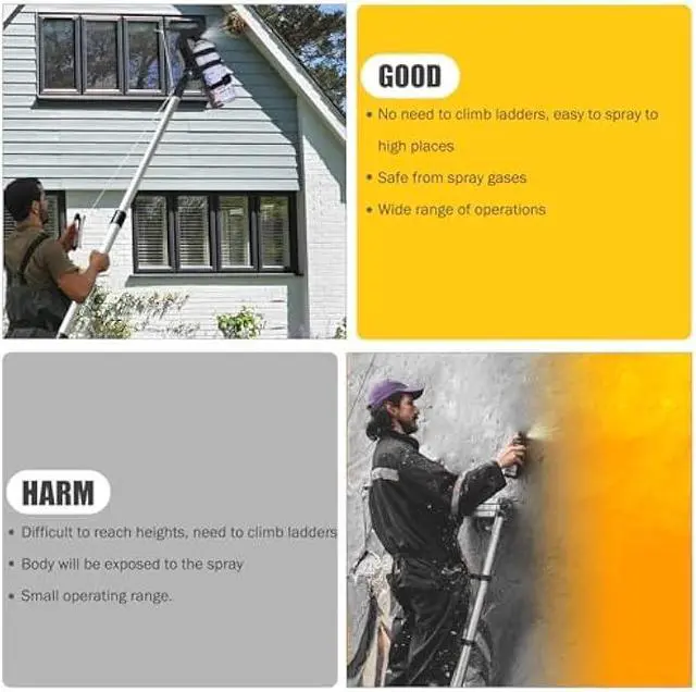 Alt view image 4 of 5 - Spray Can Extension Pole Adaptor, Adjustment Wasp Spray Pole Fit for Wasp/Hornet, Aerosol Can and Powder Duster, Pro Sprayer Adaptor for Spray Paint, Window Cleaner Black