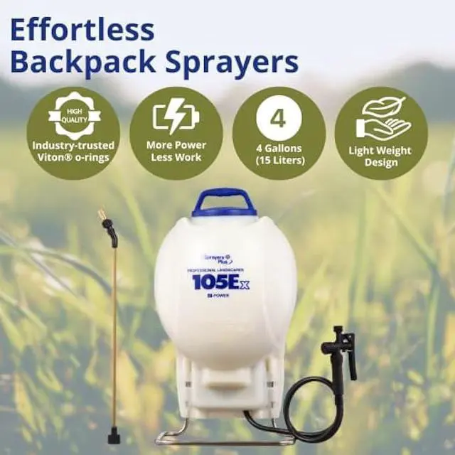 Alt view image 2 of 6 - Sprayers Plus 105Ex Effortless Backpack Sprayer - 20V Lithium Long Battery Life with High Grade Seals & O-Ring, Brass Wand & Nozzle