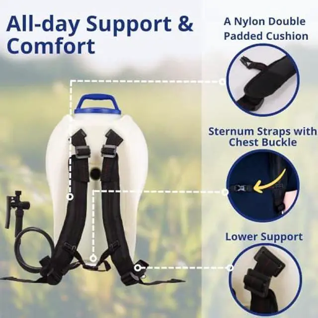 Alt view image 5 of 6 - Sprayers Plus 105Ex Effortless Backpack Sprayer - 20V Lithium Long Battery Life with High Grade Seals & O-Ring, Brass Wand & Nozzle