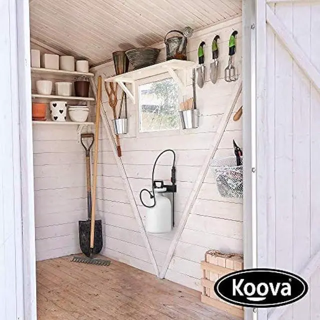 Alt view image 5 of 6 - Koova Garden Pump Sprayer Holder | Wall Mounted Garden Tool Garage Organizer and Storage | FIts Round Bottles up to 2.5 Gallons | for Lawn, Plant, Water Sprayers