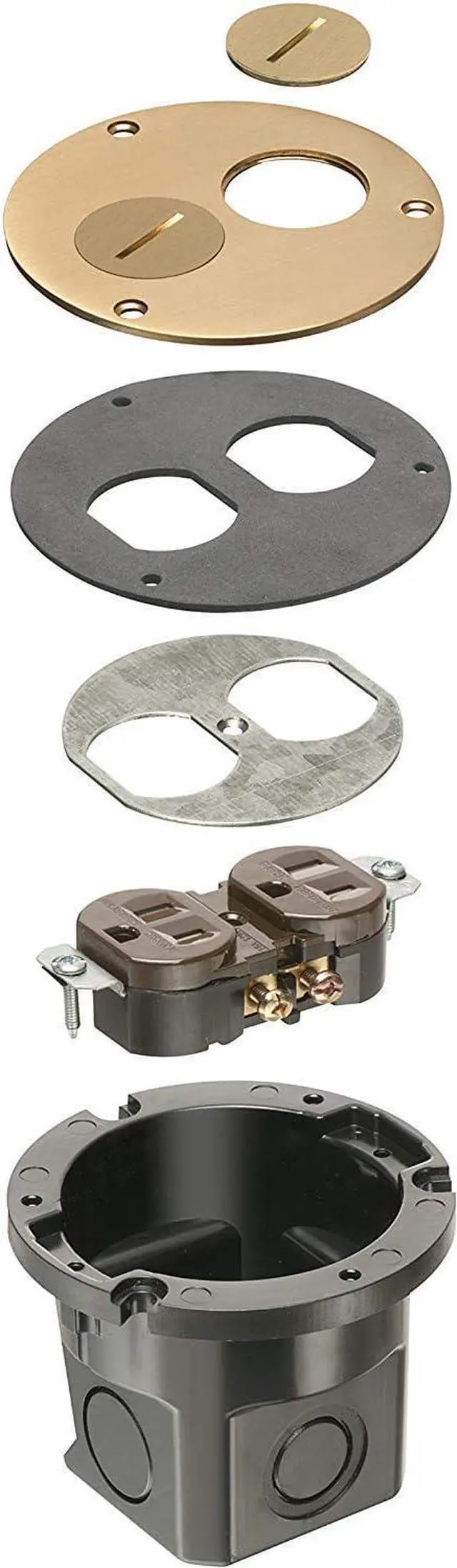 Alt view image 2 of 3 - Arlington Flush Floor Box Kit (Brass)