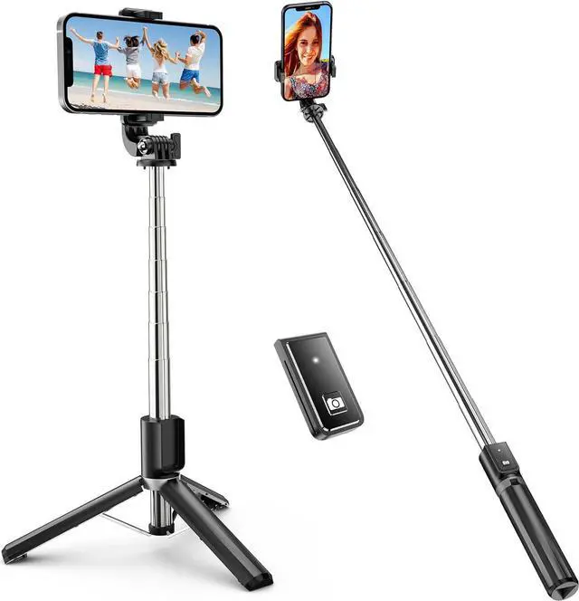 Main image of ATUMTEK 40" Selfie Stick Tripod, Extendable Bluetooth Selfie Stick with Wireless Remote for iPhone 13/12/12 Pro/11/11 Pro/XS/XR/X/8/7 Plus, Samsung, Google, LG, Sony, Huawei Smartphones, Black