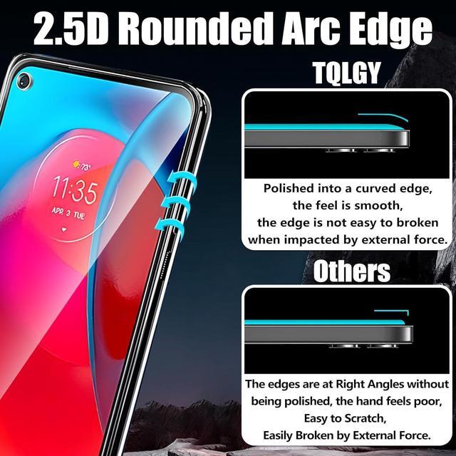 Alt view image 5 of 7 - TQLGY 3 Pack Screen Protector for Motorola Moto G Stylus 5G 2021 with 3 Pack Camera Lens Protector, Ultra HD Tempered Glass, 9H Hardness, Anti-Scratch, Bubble Free, Easy Installation, Case Friendly