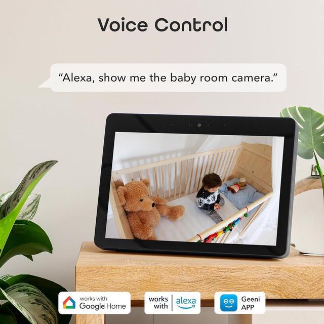 Alt view image 4 of 7 - Geeni Sentinel 1080p Wireless Indoor Surveillance Camera with Auto Tracking Alerts, Motion Zones, Pan/Tilt/Zoom, 2-Way Talk, Night Vision, Compatible with Alexa and Google Home, (BLACK)