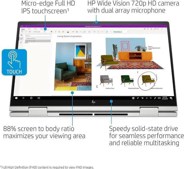 Alt view image 5 of 6 - HP ENVY x360 Convert 15.6" Touchscreen FHD 2-in-1 Laptop Computer, Intel 12-Core i7-1260P, 64GB DDR4 RAM, 4TB PCIe SSD, WiFi 6, Bluetooth 5.3, Backlit Keyboard, Windows 11 Home