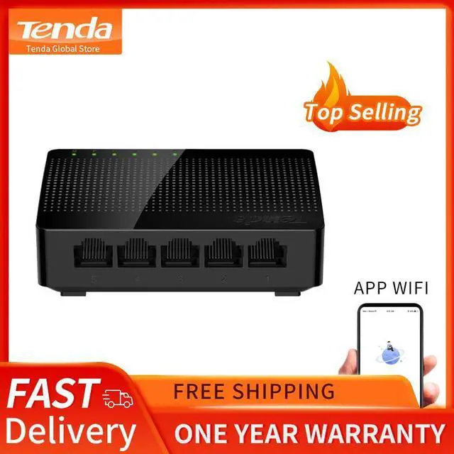 Alt view image 2 of 13 - Tenda 5 Port Gigabit Ethernet Network Switch - Ethernet Splitter | Plug & Play | Fanless | Sturdy Metal w/ Shielded Ports | Traffic Optimization | Unmanaged | Limited Lifetime Protection(SG105M)