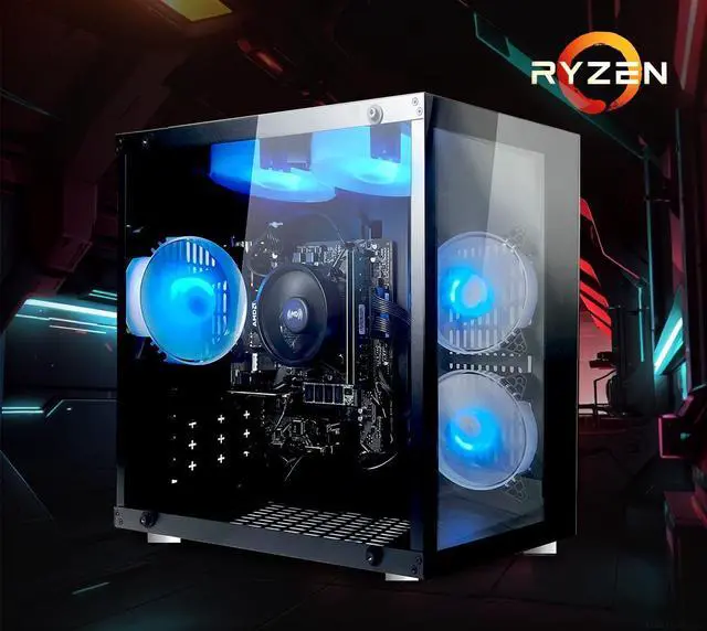 Alt view image 6 of 7 - Gaming Desktop PC AMD Ryzen 7 5700G Radeon Vega graphics,16GB Ram 1TB SSD,WIFI BT ARGB Fans Win 11 Pro
