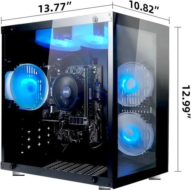 Alt view image 3 of 7 - Gaming Desktop PC AMD Ryzen 7 5700G Radeon Vega graphics,16GB Ram 1TB SSD,WIFI BT ARGB Fans Win 11 Pro