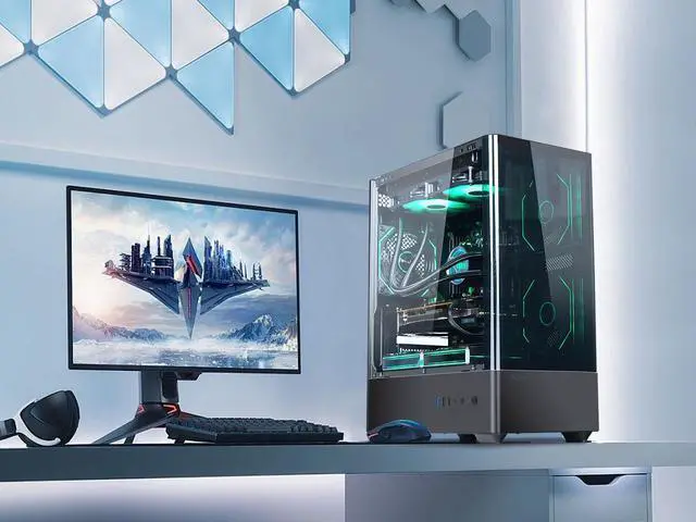 Alt view image 7 of 7 - ICEWOLF  Gaming Desktop - AMD Ryzen 7 5700X (8 core up to 3.4GHz) - NVIDIA RTX 4060 8G -32GB DDR4 3200MHz -1TB NVMe SSD- Liquid Cooler -5 ARGB Fans- Pc for Gaming DesignOffice , Prebuilt Gaming pc