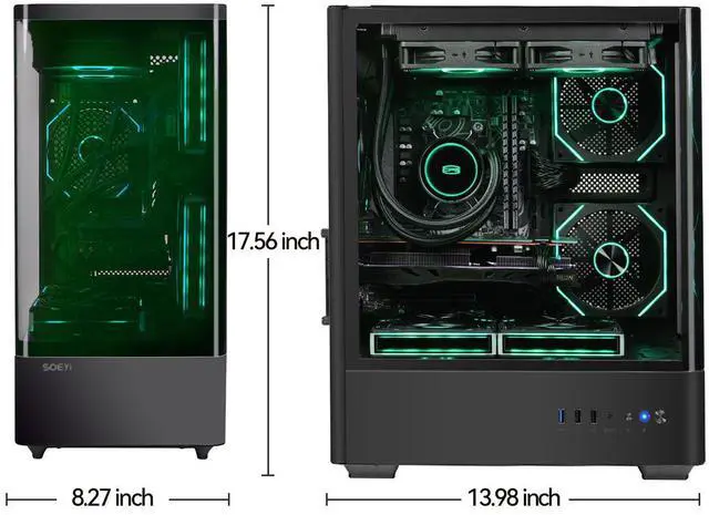 Alt view image 6 of 7 - ICEWOLF  Gaming Desktop - AMD Ryzen 7 5700X (8 core up to 3.4GHz) - NVIDIA RTX 4060 8G -32GB DDR4 3200MHz -1TB NVMe SSD- Liquid Cooler -5 ARGB Fans- Pc for Gaming DesignOffice , Prebuilt Gaming pc