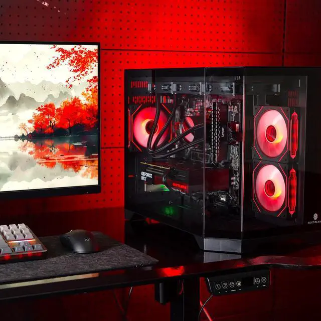 Alt view image 6 of 7 - ICEWOLF Gaming Desktop PC , Ryzen7 7700, Geforce RTX 5060 ,B650M 32GB DDR5 1TB NVMe SSD, 650W GOLD PSU, Wi-Fi,Liquid Cooler,ARGB Fans , Windows 11 ,Prebuilt Gaming Pc New compute